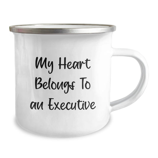 Funny Executive Gifts from Men, 'My Heart Belongs To An Executive' Christmas Unique Gifts for Executive Friends, Stainless Steel Camping Mug - Image 2