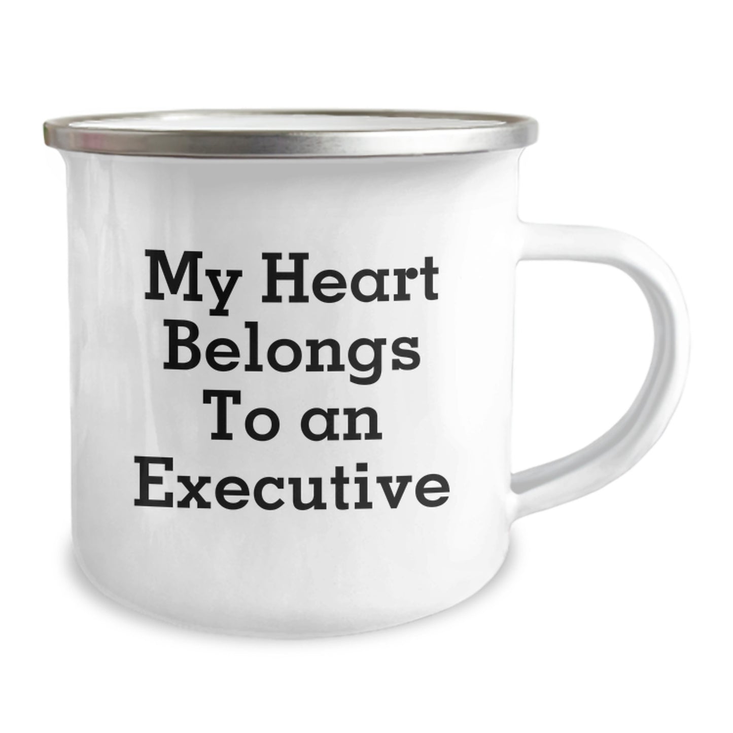 Executive Gifts for Him, Funny Camping Mug for Men, 'My Heart Belongs To An Executive' Funny Quote, Unique Christmas Unique Gifts from Friends to Executive Colleagues - Image 2