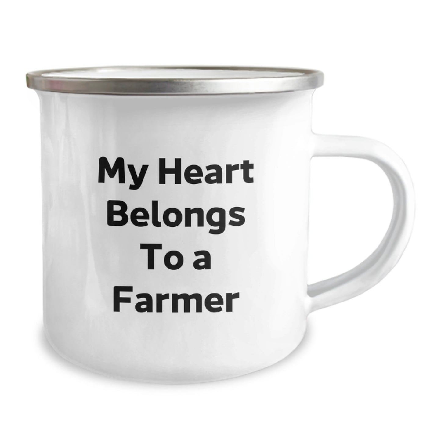 Funny Gifts from Friends and Family for My Heart Belongs To A Farmer, Farmer Christmas Unique Gifts, Farmer Camping Mug - Image 2