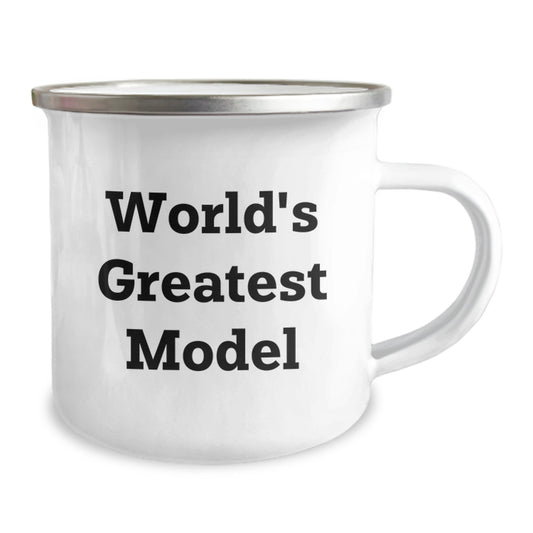 Funny Model Gifts for Men, Unique Model Lover Christmas Unique Gifts from Family, Friends, or Coworkers - 'World's Greatest Model' Stainless Steel Camping Mug - Image 2