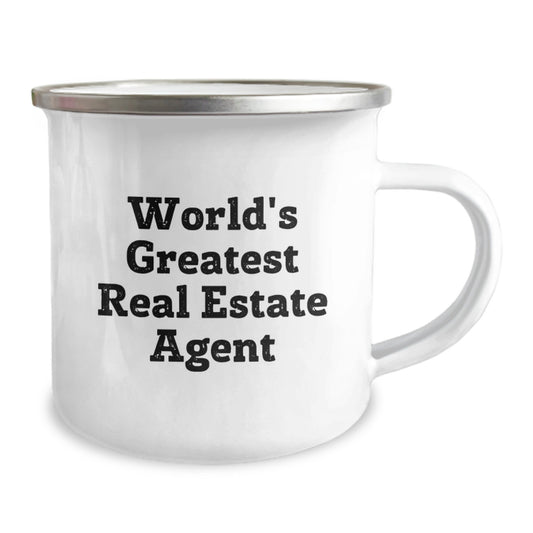 Funny Gifts from Friends for the World's Greatest Real Estate Agent - Real Estate Agent Camping Mug - Unique Graduation Gifts for Men - World's Greatest Real Estate Agent - Image 2