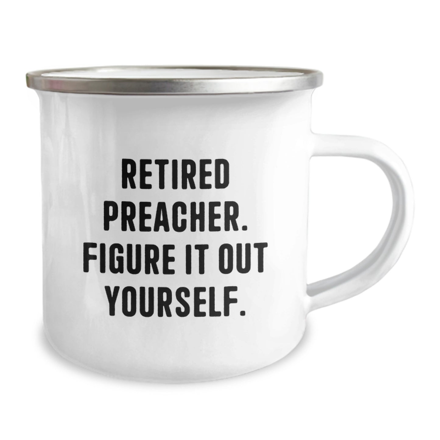 Funny Preacher Gifts from Friends for Men - Retired Preacher Figure It Out Yourself Camping Mug, Christmas Unique Gifts - Image 2