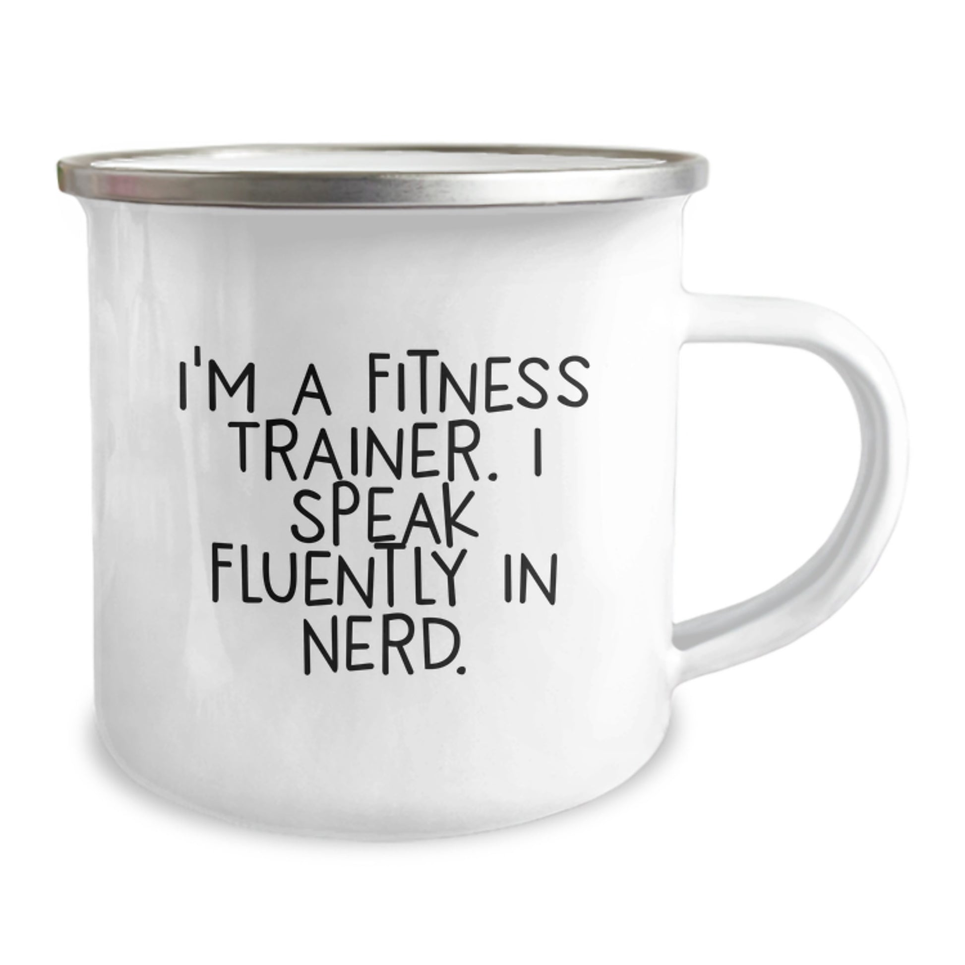 Funny Fitness Trainer Gifts from Friends for Men - I'm A Fitness Trainer. I Speak Fluently In genius. Camping Mug - Image 2