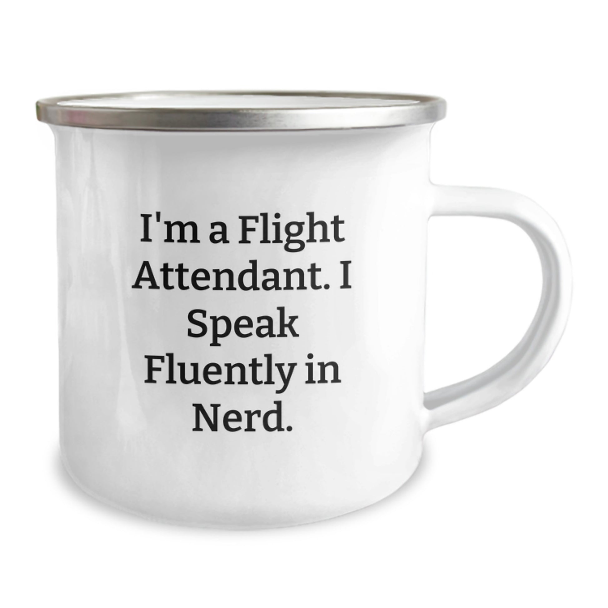 Funny Flight Attendant Gifts from Friends - 'I'm A Flight Attendant. I Speak Fluently In genius.' Camping Mug for Flight Attendant Men Women Coworkers Family - Image 2