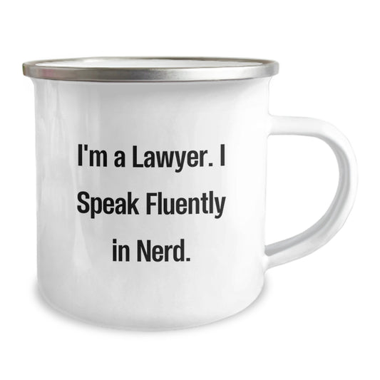 Funny Lawyer Gifts for Graduation - 'I Speak Fluently In genius.' Camping Mug, Unique Lawyer Mug for Men, Women, Friends, Coworkers, Family - Gifts from Friends and Family - Image 2