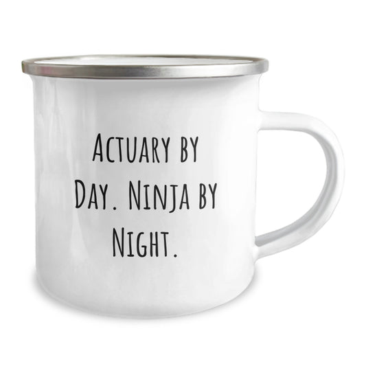 Funny Actuary Gifts for Men, Actuary By Day. Ninja By Night. Camping Mug for Christmas Unique Gifts from Friends - Image 2