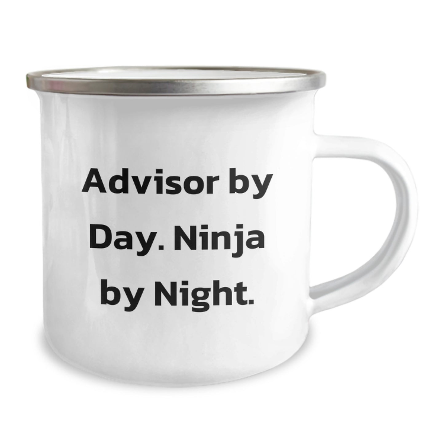 Funny Gifts from Friends for Advisors - Camping Mug Advisor By Day Ninja By Night, Unique Christmas Unique Gifts for Advisors, Advisor Themed Camping Mug - Image 2