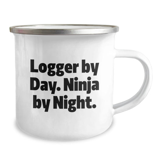 Funny Logger Gifts from Friends, Logger By Day. Ninja By Night. Camping Mug for Graduation Unique Gifts for Logger Men - Image 2