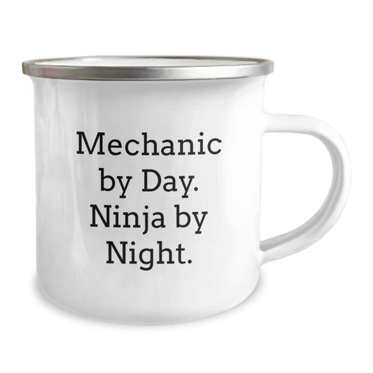Funny Mechanic Gifts for Mechanic Men from Mechanic Friends - Camping Mug, Mechanic By Day. Ninja By Night. - Unique Christmas Unique Gifts for Men, Husband, Sweetheart - Image 2