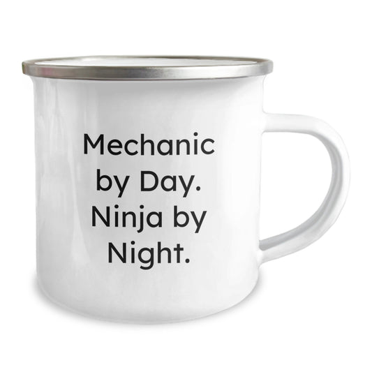 Funny Mechanic Gifts from Men to Friends - Mechanic By Day Ninja By Night Christmas Unique Mug - Image 2