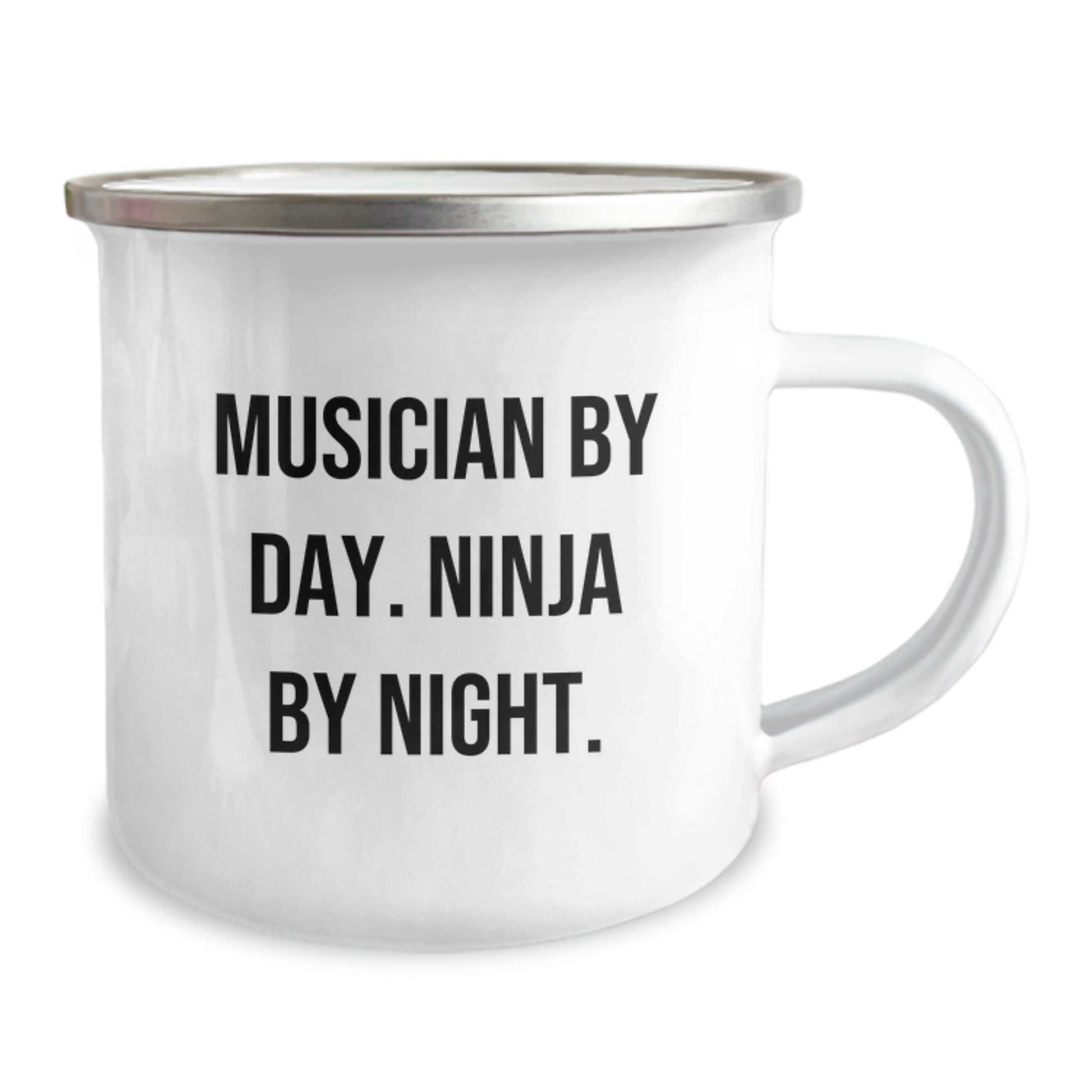 Musician Gifts from Friends for Graduation Unique Presents Musician By Day Ninja By Night Camping Mug, Stainless Steel 12 oz - Image 2