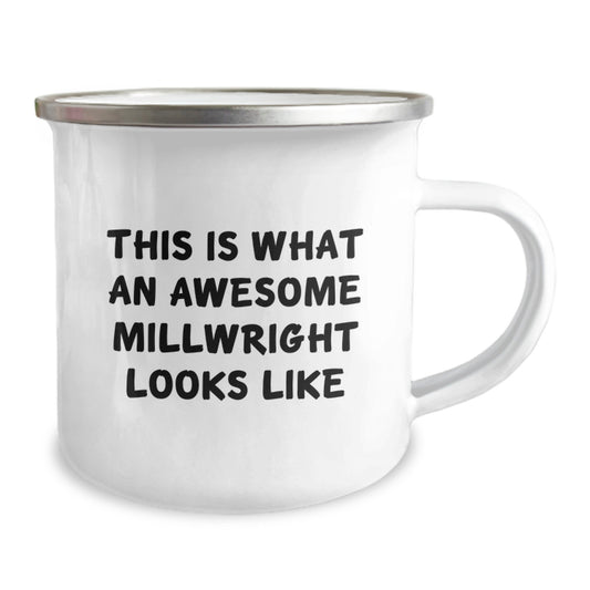 Funny Millwright Gifts for Graduation - Inspirational Quote 'This Is What An Awesome Millwright Looks Like' on Camping Mug for Him or Her - Gifts from Friends, Family, Coworkers - Image 2