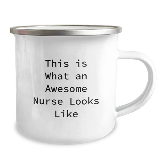 Funny Gifts from Friends and Family for Awesome Nurses - This Is What An Awesome Nurse Looks Like Camping Mug for Nurse Graduation Unique Gifts - Image 2