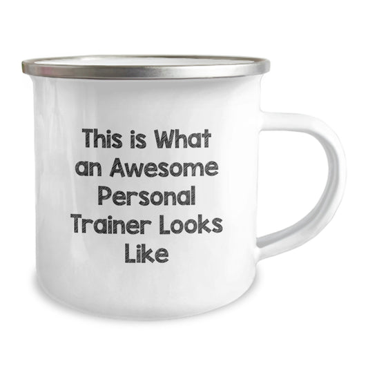 Funny Personal Trainer Gifts from Friends for Personal Trainers, Camping Mug, Christmas Unique Gifts, This Is What An Awesome Personal Trainer Looks Like Mug - Image 2