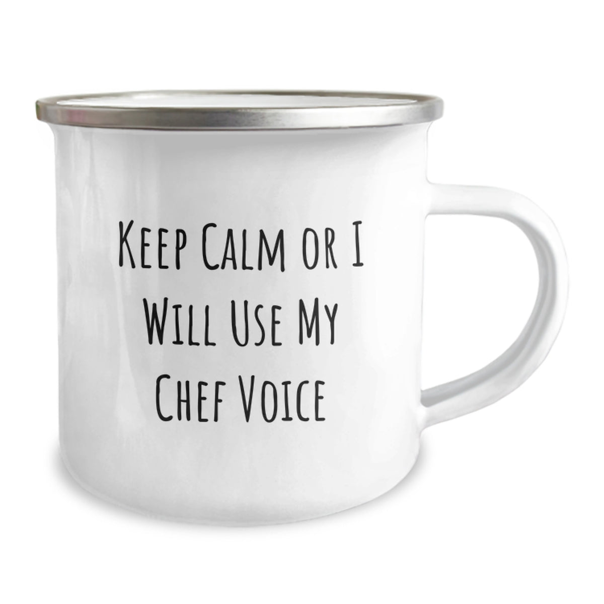 Funny Chef Gifts for Dad - Keep Calm Or I Will Use My Chef Voice Funny Camping Mug, Perfect Unique Gifts from Men to Father on Father's Day, 12 oz Stainless Steel with Enamel Finish - Image 2