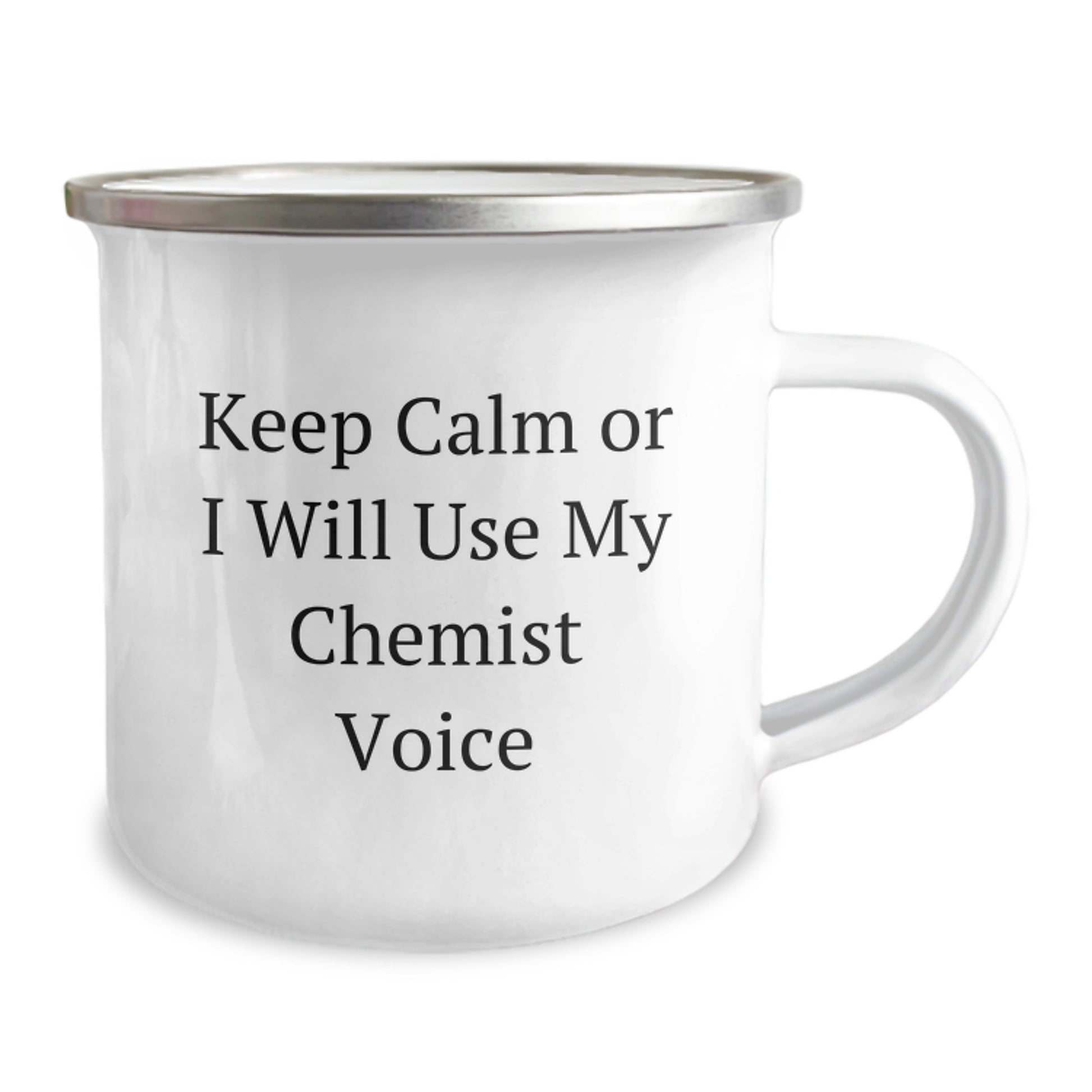 Chemist Camping Mug, Funny Gift for Men Friends Family from Chemist, Keep Calm Or I Will Use My Chemist Voice, Camping Mug for Christmas Unique Gifts - Image 2