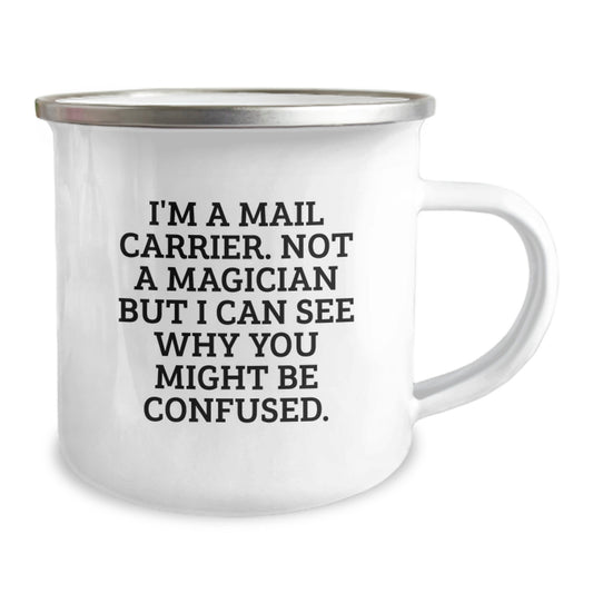 Funny Mail Carrier Gifts From Men to Women Coworkers Family - Birthday Unique Camping Mugs with Quirky Quote - Image 2