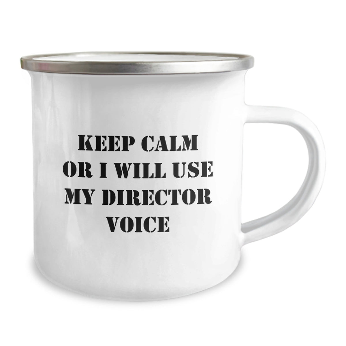 Gifts from Men to Directors, Keep Calm Or I Will Use My Director Voice Funny Camping Mug, Valentine's Unique Gifts for Director - Image 2
