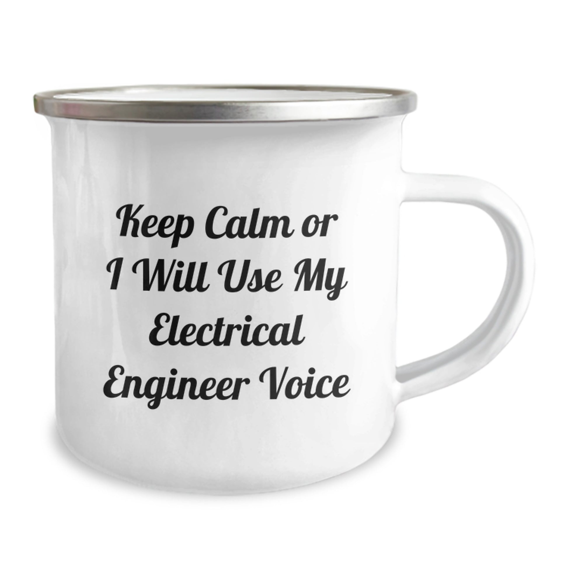 Gifts for Electrical Engineers - 'Keep Calm Or I Will Use My Electrical Engineer Voice' Camping Mug, Unique Christmas Unique Gift Ideas for Men, Women, Friends, Coworkers, Family - Image 2
