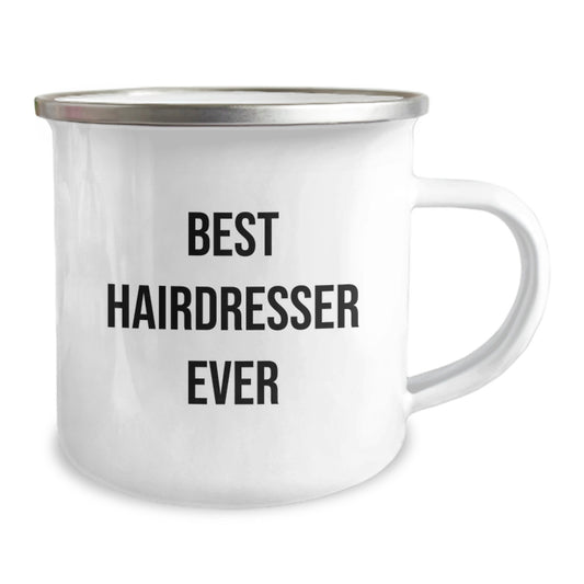 Funny Hairdresser Gifts from Men to Best Hairdresser Ever Camping Mug for Christmas Unique Gifts - Image 2