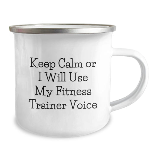 Fitness Trainer Funny Valentine's Unique Gifts - Gifts from Men to Women, Friends, or Family - 12 oz Stainless Steel Camping Mug - Image 2