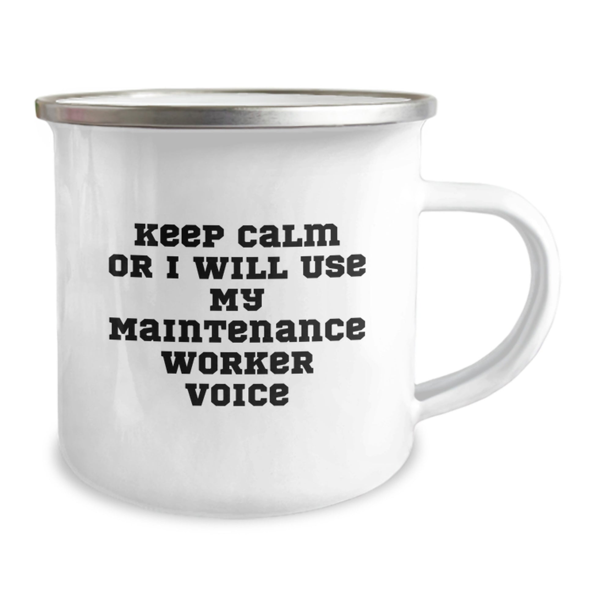 Funny Maintenance Worker Gifts for Her - Keep Calm Or I Will Use My Maintenance Worker Voice Camping Mug, Perfect for Mom's Mother's Day Unique Gifts from Family, Maintenance Worker Women's Humor Mug - Image 2