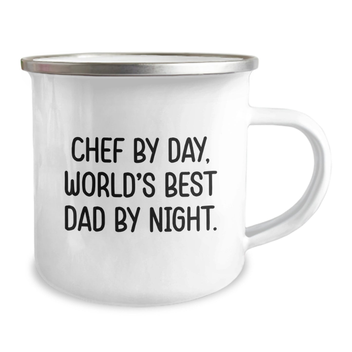 Funny Chef Gifts from Dad, Birthday Unique Gifts for Chef, Camping Mug with 'Chef By Day, World's Best Dad By Night.', Perfect for Men, Women, Friends, Coworkers, Family - Image 2