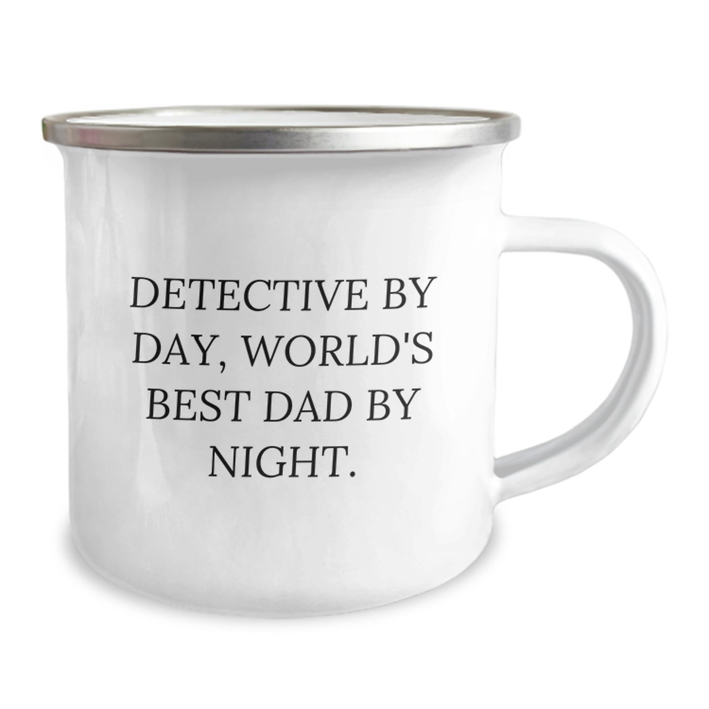 Funny Detective By Day World's Best Dad By Night Christmas Unique Gifts for Men Camping Mug from Family - Image 2