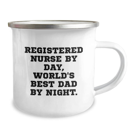 Registered Nurse Gifts from Family, Funny Camping Mug for Registered Nurse Dad, World's Best Dad Christmas Unique Gifts - Image 2