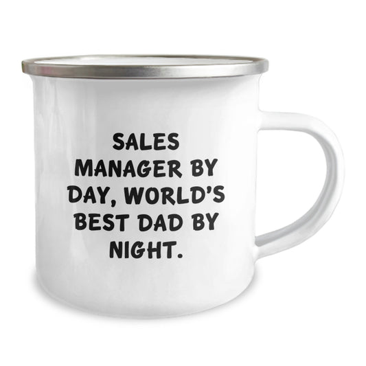Funny Sales Manager Gifts from Men to Sales Manager Friends and Family - World's Best Dad Camping Mug, Christmas Unique Gifts for Sales Manager By Day, World's Best Dad By Night. - Image 2