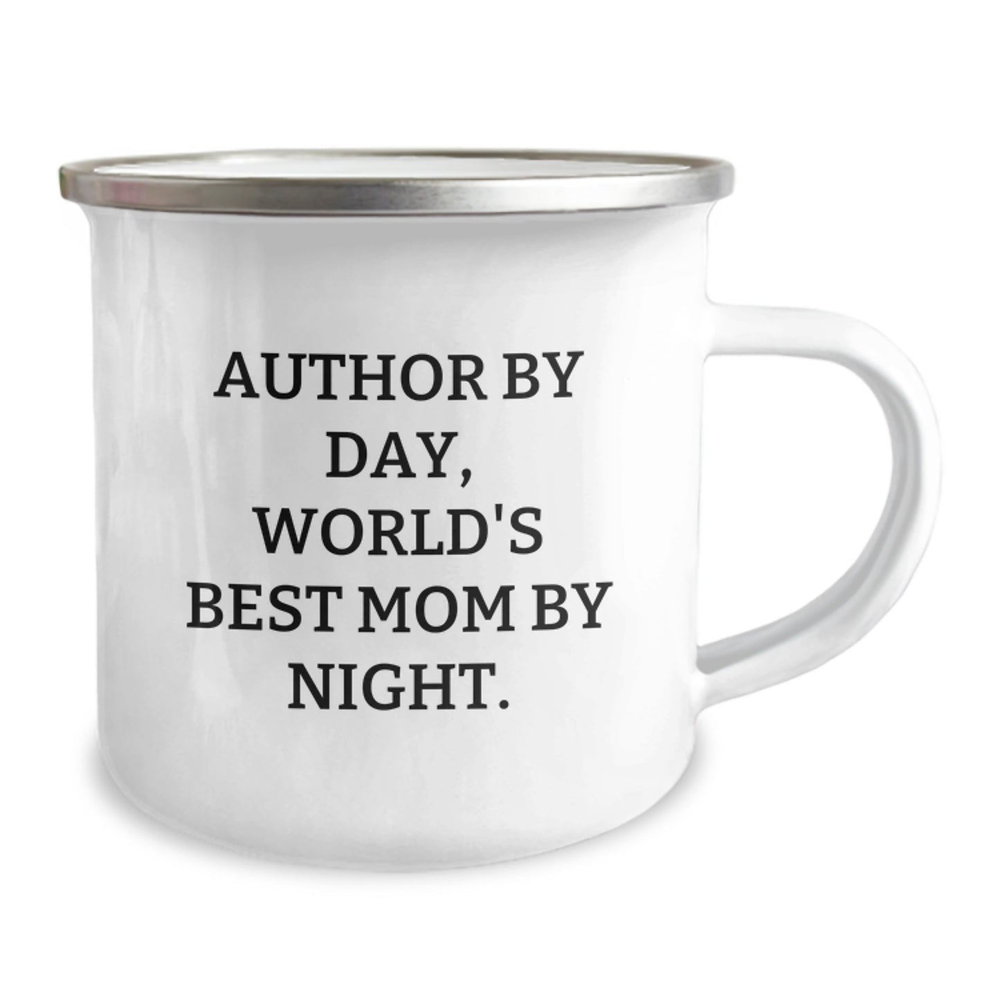 Funny Author Gifts from Friends for Author - Birthday Unique Camping Mug 'Author By Day, World's Best Mom By Night.' - Image 2