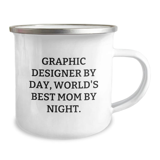Funny Graphic Designer Camping Mug Gifts from Mom, Birthday Unique Gifts for Graphic Designers, Camping Mug for Friends - Image 2