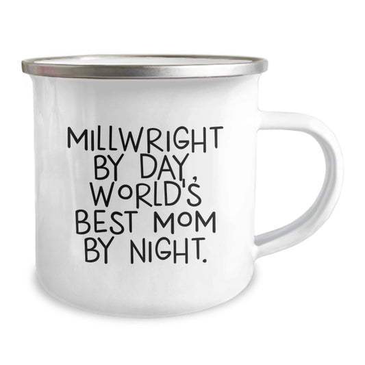 Funny Millwright Gifts for Birthday Unique Presents from Mom to Millwright Dad Camping Mug - Image 2
