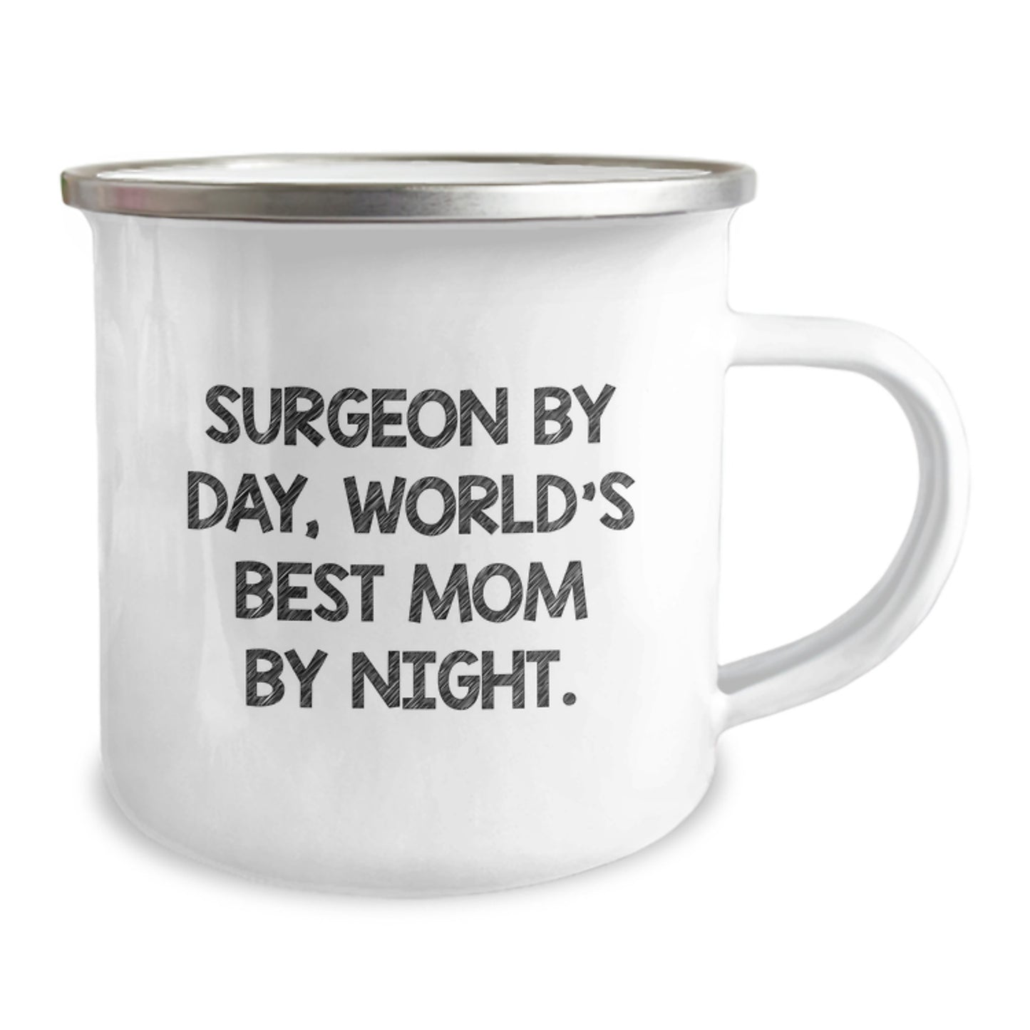 Funny Surgeon Gifts from Mom to Dad Christmas Unique Mugs - Surgeon By Day, World's Best Mom By Night. - Image 2