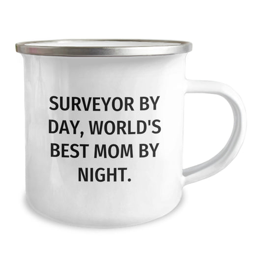 Surveyor Gifts for Surveyor by Day, World's Best Mom by Night, Funny Camping Mug, Unique Christmas Unique Gifts from Family to Surveyor - Image 2