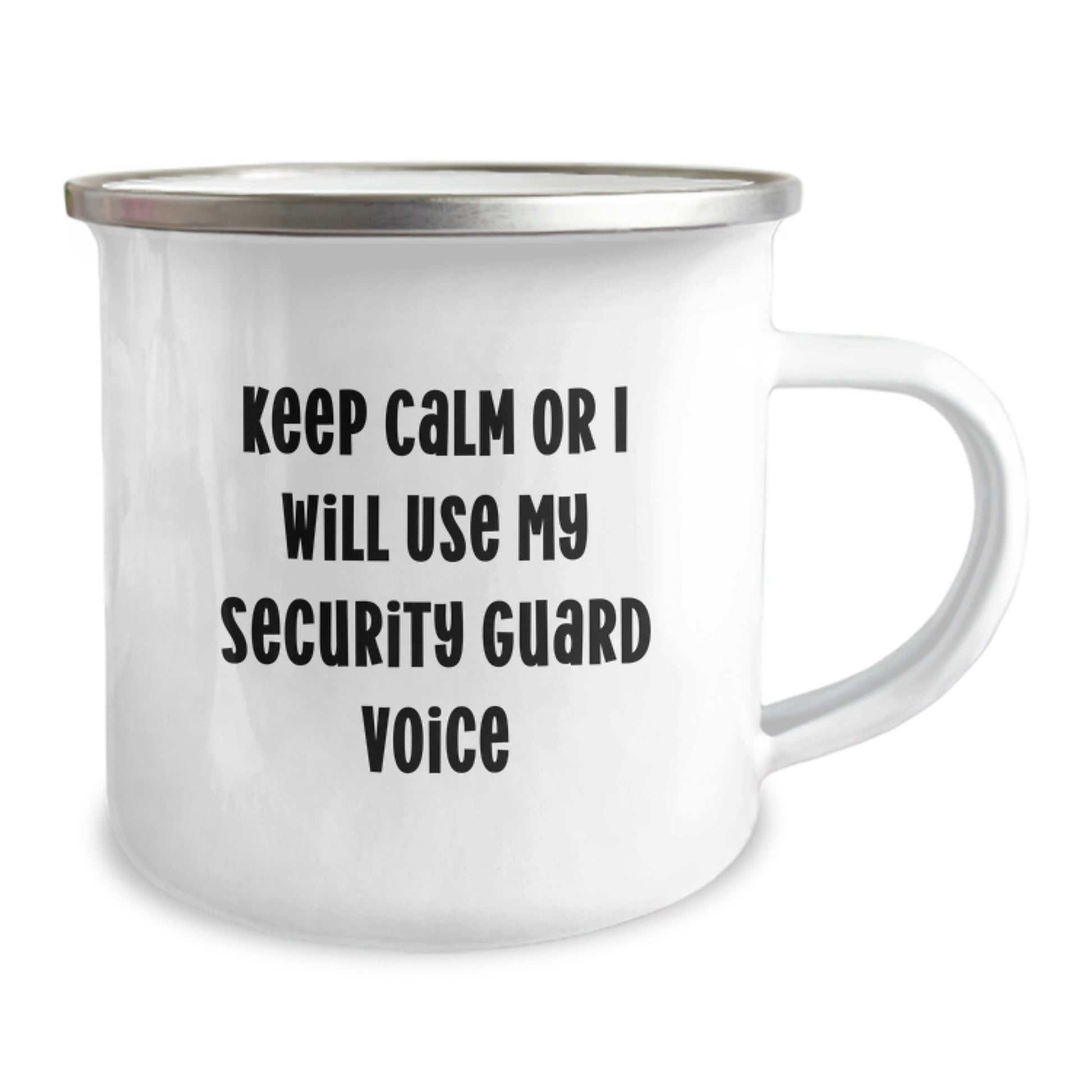 Funny Security Guard Gift for Men, Birthday Unique Gifts from Friends for Security Guard Camping Mug - 'Keep Calm Or I Will Use My Security Guard Voice' - Image 2