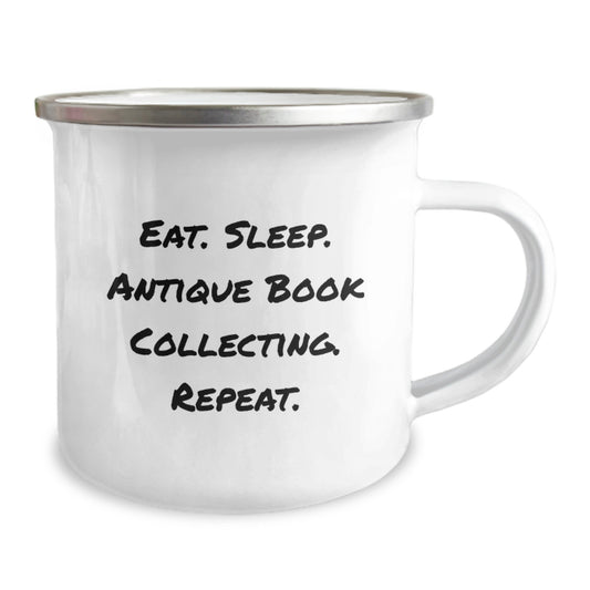 Funny Antique Book Collecting Camping Mug Gifts from Friends for Birthday - Eat. Sleep. Antique Book Collecting. Repeat. - Gifts for Antique Book Collecting Enthusiasts - Image 2