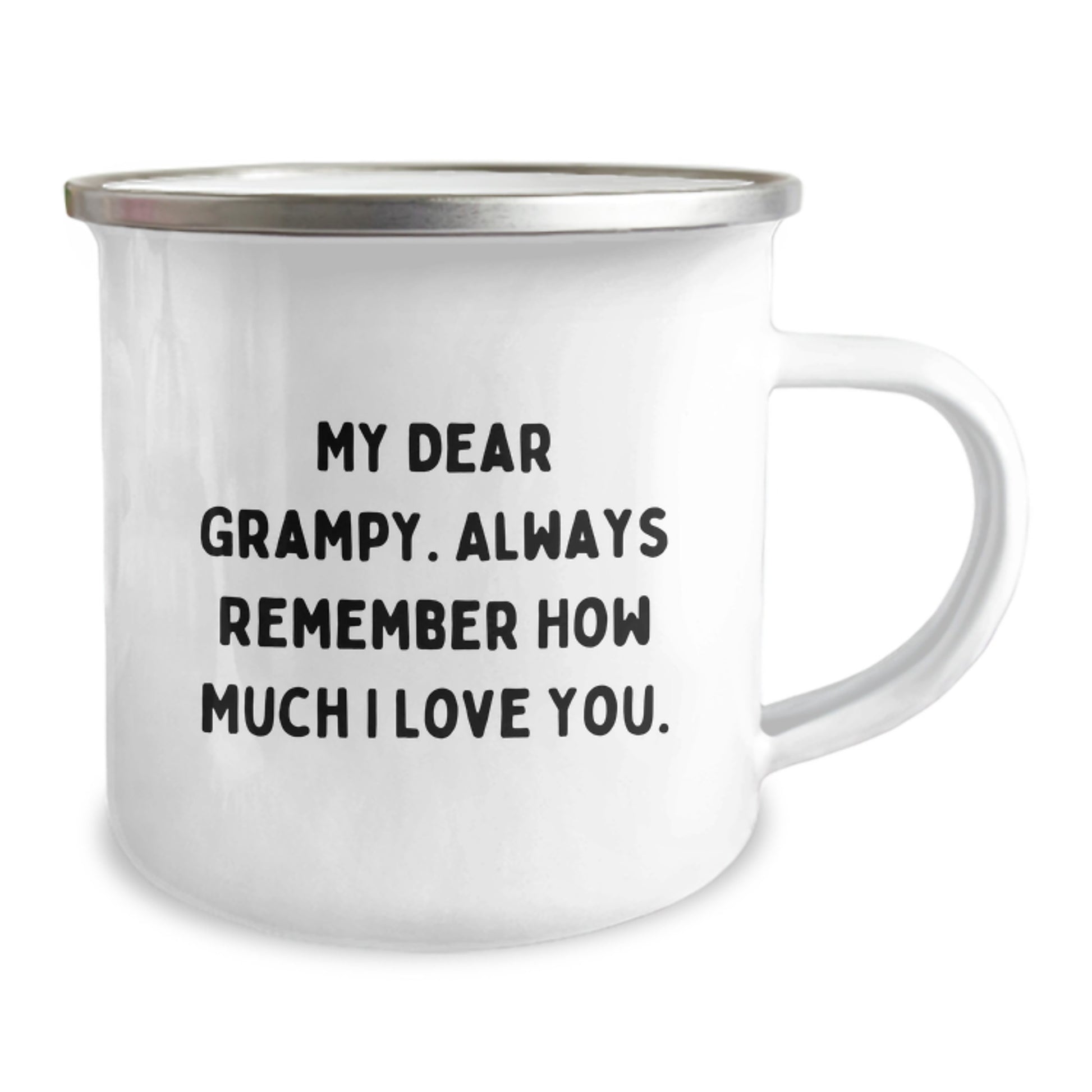 Funny Grampy Gifts from Family - My Dear Grampy Always Remember How Much I Love You, Camping Mug with Enamel Finish for Men, Christmas Unique Presents - Image 2