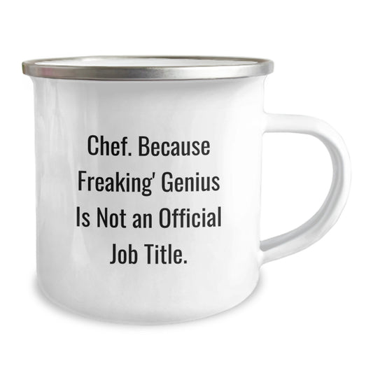 Funny Chef Camping Mug Gifts from Men to Their Amazing Wife Chef on Mother's Day, 'Chef. Because Freaking' genius Is Not An Official Job Title. - Image 2