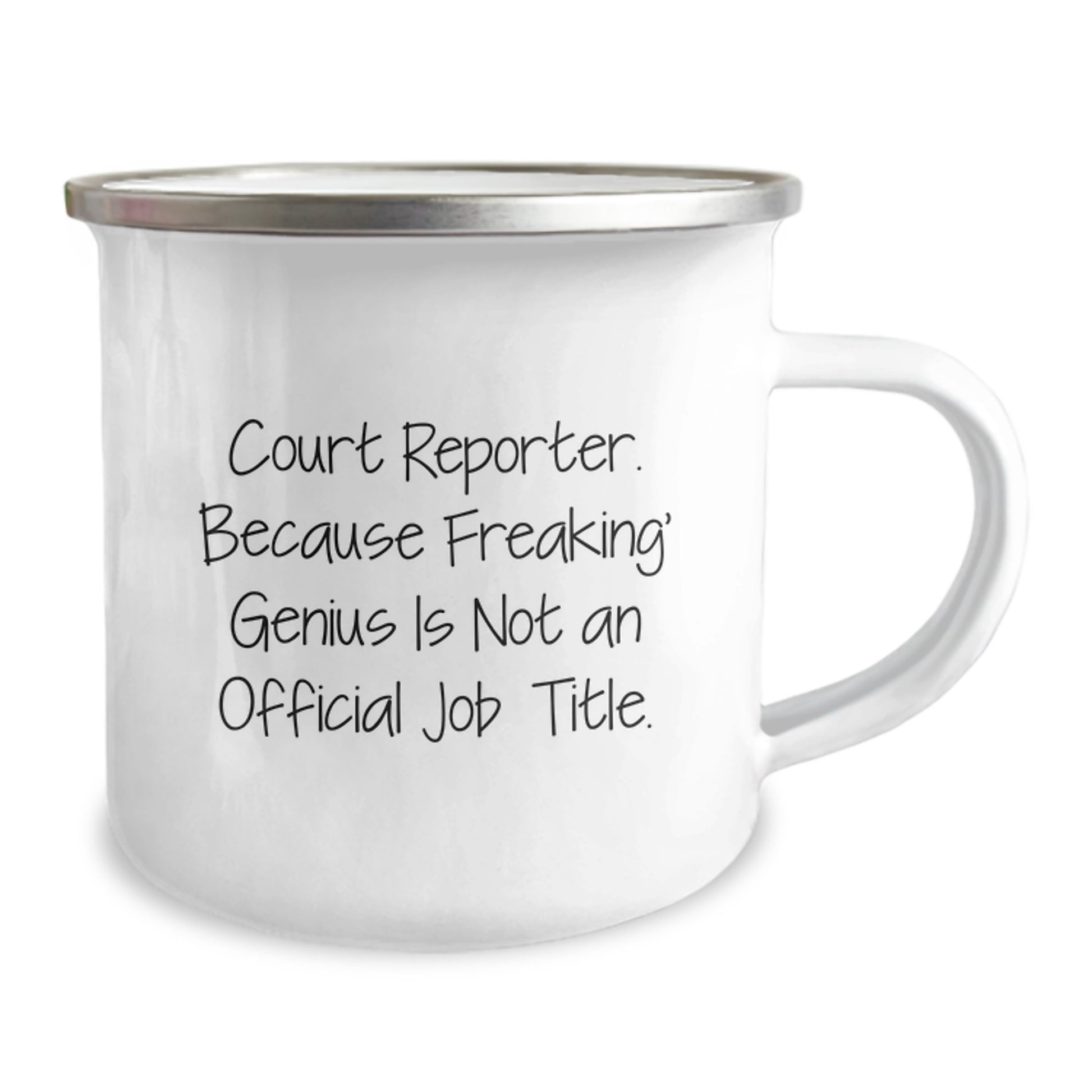 Funny Court Reporter Gifts for Men - Court Reporter Camping Mug, Because Freaking' genius Is Not Official, Christmas Unique Gifts from Friends - Image 2