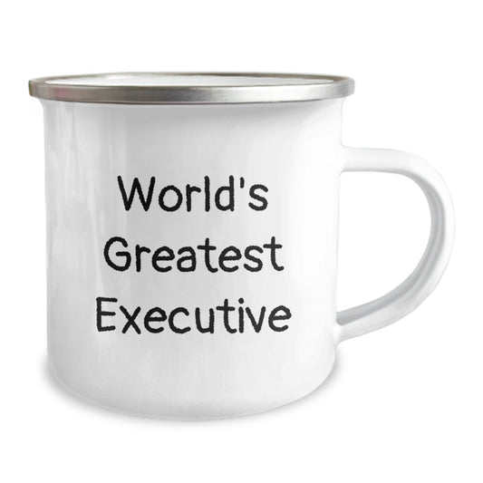 Funny Executive Gifts from Friends - World's Greatest Executive Camping Mug, 12 oz Stainless Steel - Image 2