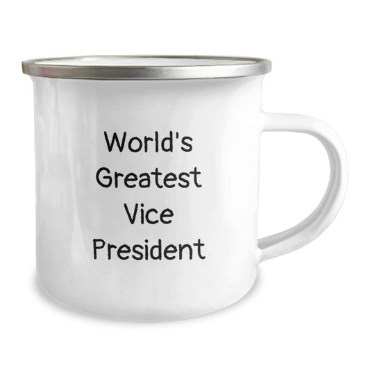 Funny Vice President Gifts from Friends, Unique Camping Mug for Christmas, 'World's Greatest Vice President' Quote - Image 2