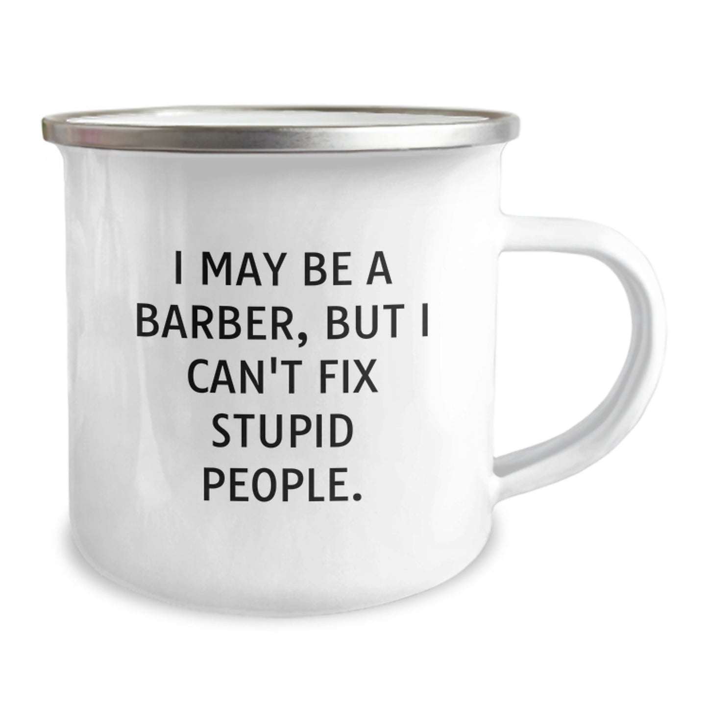 Barber Keepsake Camping Mug for Him Birthday Gift with witty quote - Image 2