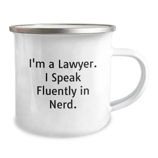 Funny Lawyer Gifts from Men to Lawyer Friends, Unique Camping Mug for Lawyer Graduation, I'm A Lawyer. I Speak Fluently In genius. - Image 2