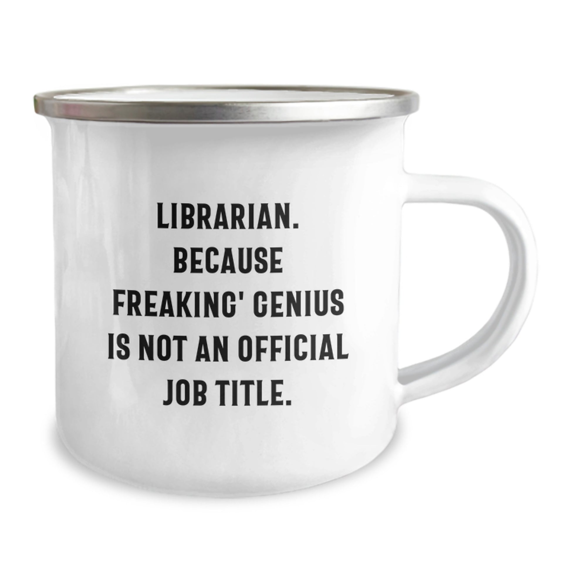 Funny Librarian Gifts, Unique Camping Mug, 'Librarian. Because Freaking' genius Is Not An Official Job Title.' Christmas Memorable Presents for Librarian Friends and Family - Image 2