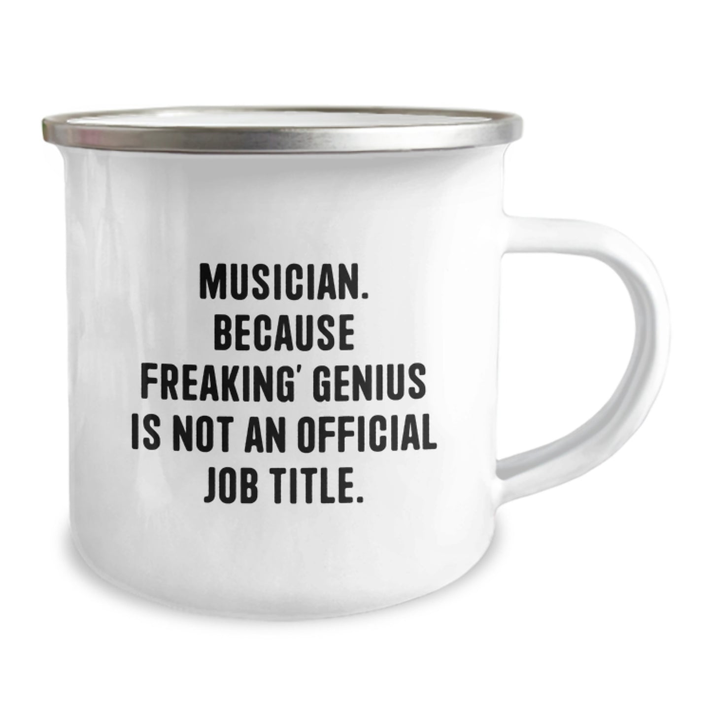 Funny Musician Gifts from Friends, Unique Birthday Unique Gifts for Musician Men, Musician Camping Mug with 'Musician. Because Freaking' genius Is Not An Official Job Title.' Quote - Image 2