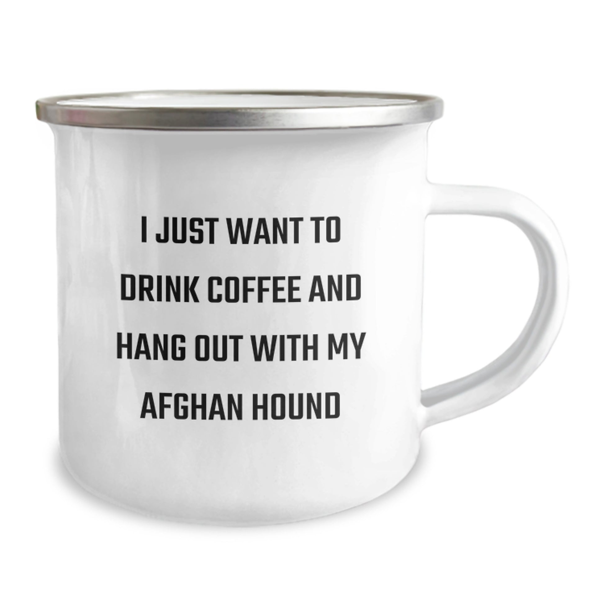 Funny Afghan Hound Dog Gifts for Birthday - I Just Want To Drink Coffee And Hang Out With My Afghan Hound, Camping Mug with Quote, Gifts from Friends for Afghan Hound Dog Owners - Image 2