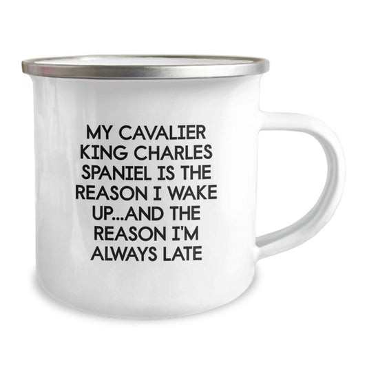 Funny Cavalier King Charles Spaniel Dog Gifts for Women - Camping Mug - My Cavy Makes Me Late Birthday Unique Gifts from Friends - Image 2