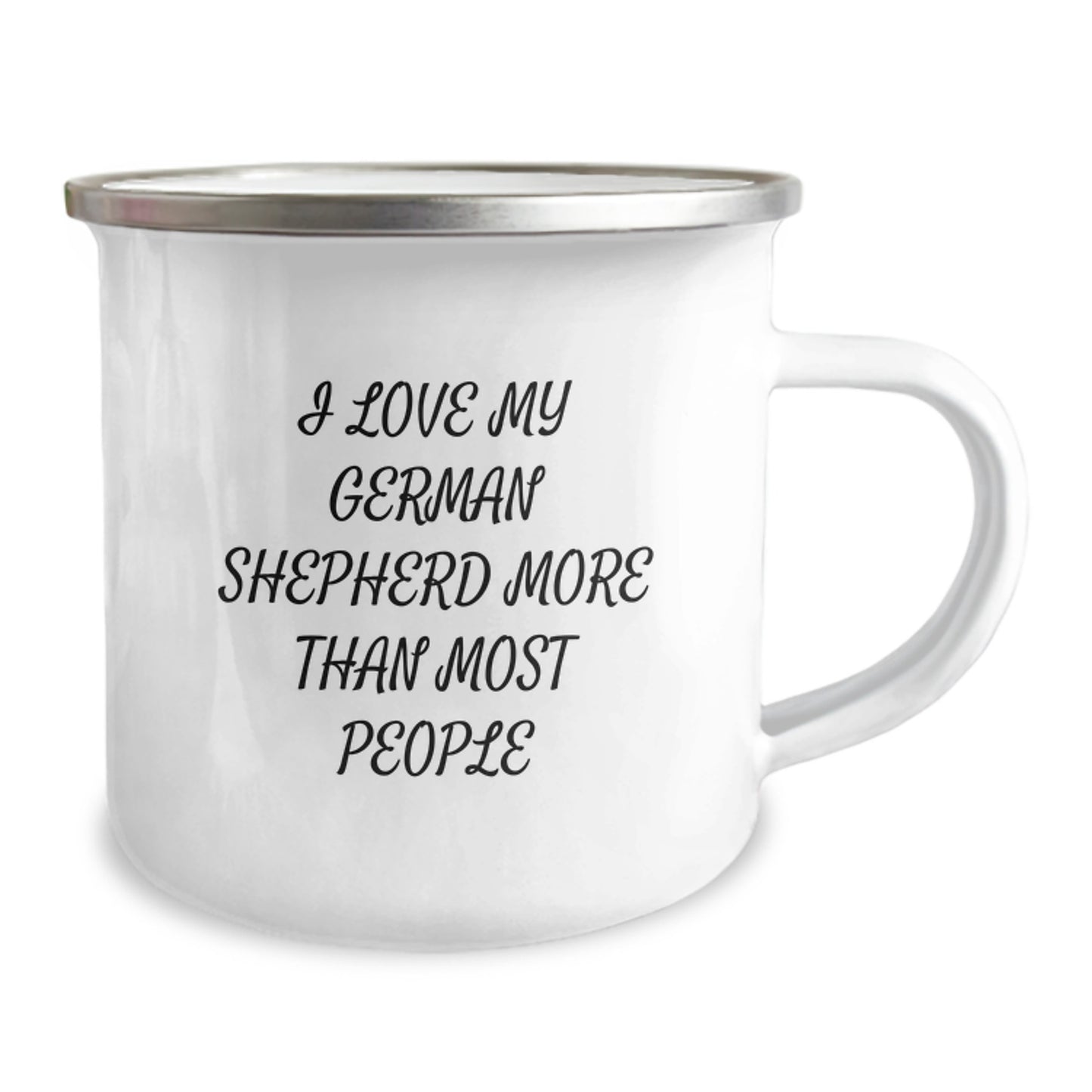 Funny German Shepherd Dog Gifts, Unique Valentine's Unique Gifts for German Shepherd Dog Lovers, Camping Mug with Enamel Finish - Image 2
