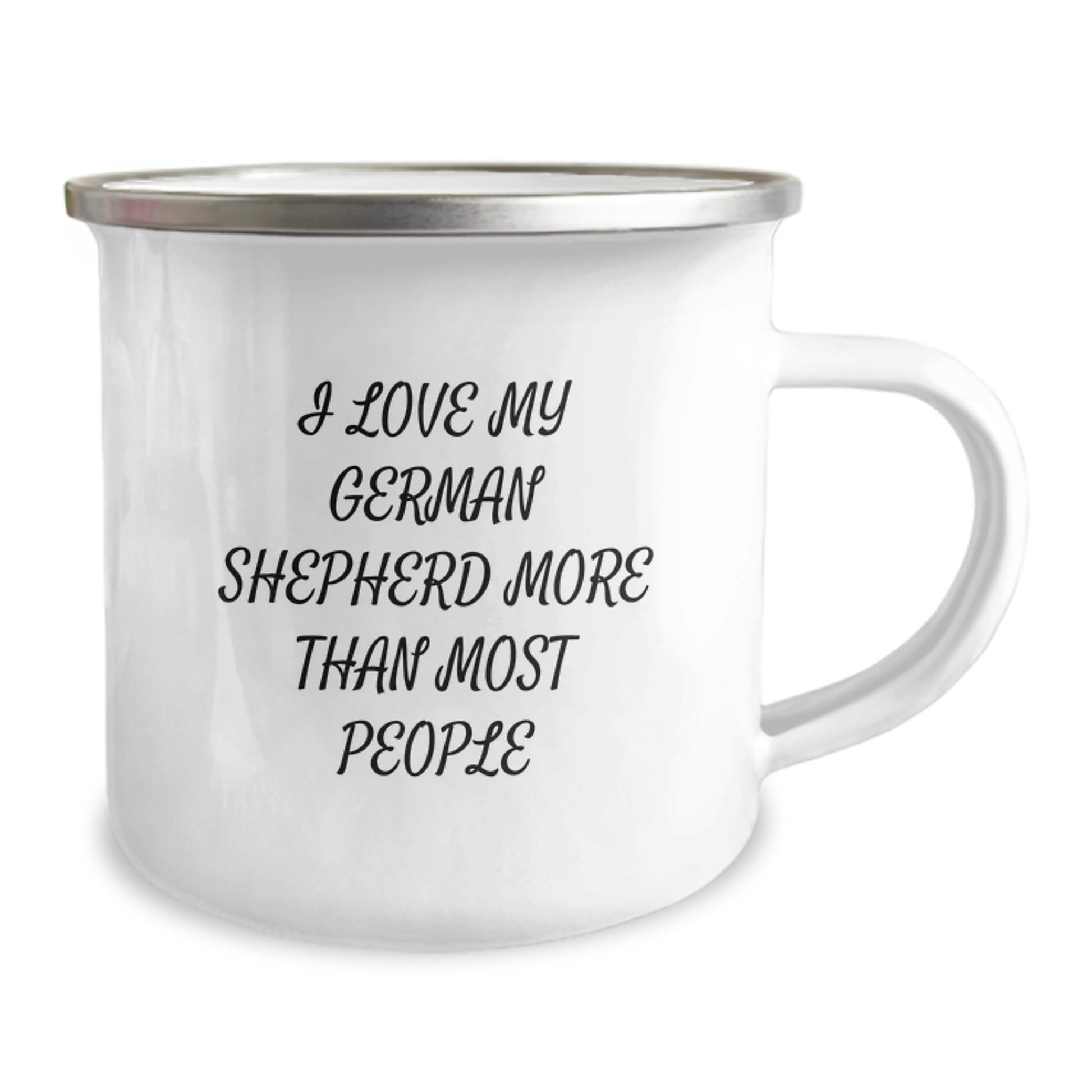 Funny German Shepherd Dog Gifts, Unique Valentine's Unique Gifts for German Shepherd Dog Lovers, Camping Mug with Enamel Finish - Image 2